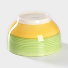 Салатник керамический Доляна «Подсолнух», 800 мл, d=14 см, цвет зелёный - Фото 3