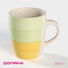 Кружка керамическая Доляна «Подсолнух», 360 мл, цвет зелёный - Фото 1