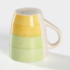 Кружка керамическая Доляна «Подсолнух», 360 мл, цвет зелёный - Фото 3