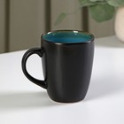 Кружка Доляна «Глянец», 380 мл, керамика, чёрный 6494388