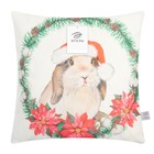 Чехол на подушку Этель "Рождественский кролик" 40 х 40 см, 100% п/э - Фото 5