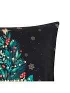 Наволочка декоративная новогодняя «Этель. Ёлочка», 40×40 см, велюр, чёрная - Фото 4
