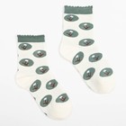 Носки женские MINAKU «Подснежники», цвет зелёный, размер 36-39 (23-25 см) - фото 321320275