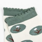 Носки женские MINAKU «Подснежники», зелёные, размер 36-39 (23-25 см) - фото 41940939