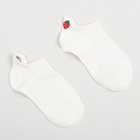 Носки женские укороченные MINAKU «Клубника», цвет экрю, размер 36-39 (23-25 см) - фото 320546506