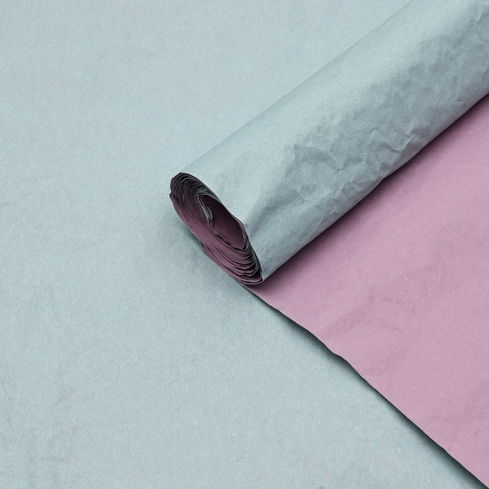 Бумага для упаковок, UPAK LAND, жатая, эколюкс, двухцветная, голубая, розовая, двусторонняя, рулон 1 шт., 0,7 х 5 м