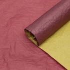 Бумага для упаковок, жатая, эколюкс, двухцветная, двусторонняя, желтая, красная, бордовая, рулон 1шт., 0,7 х 5 м - фото 9589296