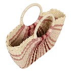 Сумка плетёная, цвет бежевый/розовый - Фото 3