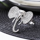 Кольцо для салфетки Nature «Слон», 5.5×5×4.7 см, металл, пластик, серебристое - Фото 1