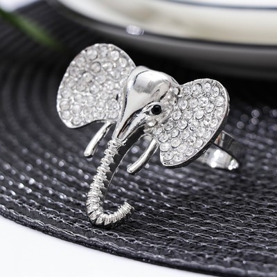 Кольцо для салфетки Nature «Слон», 5.5×5×4.7 см, металл, пластик, серебристое