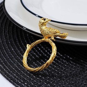 Кольцо для салфетки Nature Птица, 6×4,5×1,5 см, цвет золотой
