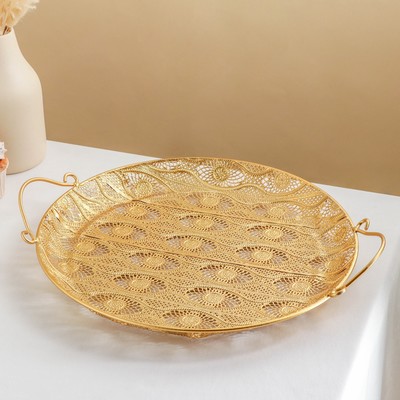 Поднос «Ренессанс», 39.5×34×3.5 см, золотистый