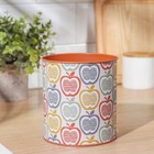 Подставка для столовых приборов металлическая «Фрукты и цветы», 12×13 см, яблоко - Фото 2