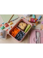 Ланч-бокс в школу TAKE IT EASY, 800 мл, с приборами, 12×7.6×20 см, пшеничная солома, розовый - Фото 8