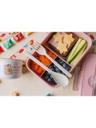 Ланч-бокс в школу TAKE IT EASY, 800 мл, с приборами, 12×7.6×20 см, пшеничная солома, розовый - Фото 9