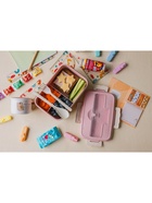 Ланч-бокс в школу TAKE IT EASY, 800 мл, с приборами, 12×7.6×20 см, пшеничная солома, розовый - Фото 7