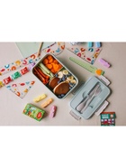 Ланч-бокс в школу TAKE IT EASY, 800 мл, с приборами, 12×7.6×20 см, пшеничная солома, голубой - Фото 9