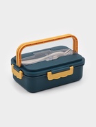 Ланч - бокс для еды Доляна, 3 секции, приборы, 1.3 л, 15.5×7.5×21.5 см, пластик, синий - Фото 4