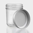 Банка для сыпучих Доляна «Сильвер», 280 мл, 7×10.5 см, с металлической крышкой, стекло, прозрачная - Фото 3