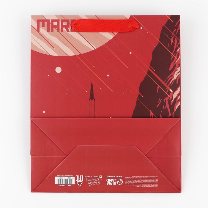 Пакет подарочный ламинированный вертикальный, упаковка, «Mars», ML 23 х 27 х 11,5 см - фото 1927843546