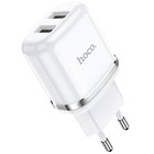 Сетевое зарядное устройство Hoco N4, 2 USB - 2.4 А, белый - фото 9590435