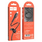 Кабель Hoco X49, microUSB - USB, 2.4 А, 1 м, PVC оплетка, клипса, черный - фото 51823550