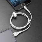 Кабель Hoco X49, microUSB - USB, 2.4 А, 1 м, PVC оплетка, клипса, белый - фото 45382300