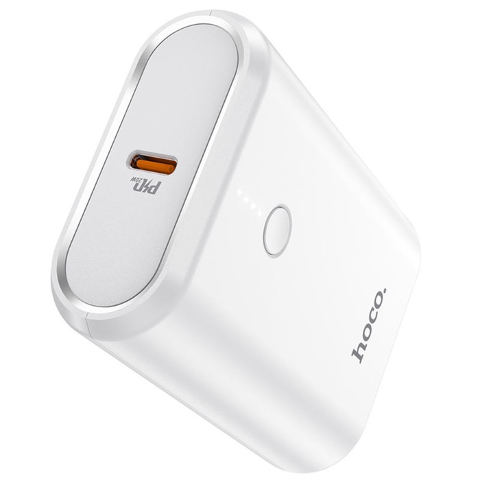 Внешний аккумулятор Hoco Q3, 10000 мАч, USB, USB-C, 3 А, PD 20W + QC3.0, белый - фото 51582684