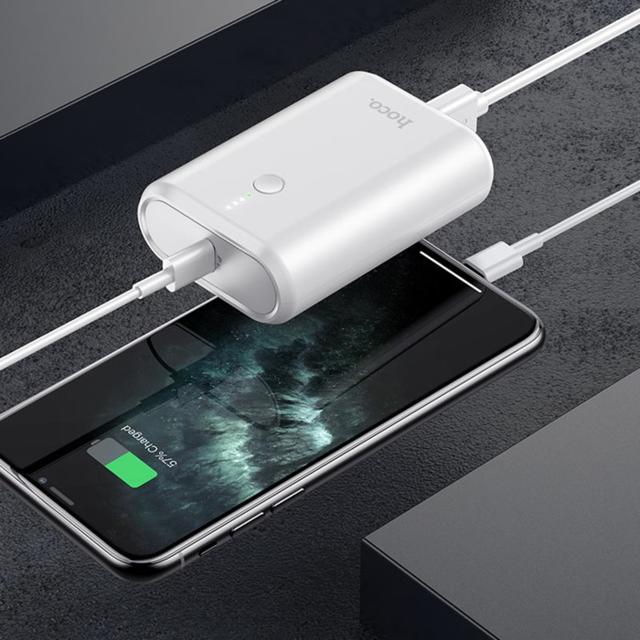 Внешний аккумулятор Hoco Q3, 10000 мАч, USB, USB-C, 3 А, PD 20W + QC3.0, белый - фото 51582686