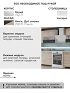 Кухонный гарнитур прямой «Тренд», 2600 мм, цвет белый/венге/сонома - Фото 3