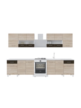 Кухонный гарнитур прямой «Тренд», 2600 мм, цвет белый/венге/сонома