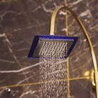 Лейка стационарная, квадратная Z0153, 15 х15 см, 1 режим, пластик, цвет синий/хром - фото 807033145