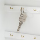 Ключница дерево 6 крючков "Сердце и бант" серый 25,5х7х21 см - фото 21500814