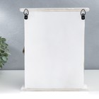 Ключница дерево 6 крючков "Сердце и бант" серый 25,5х7х21 см - фото 21500815