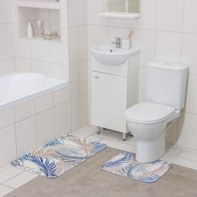 Набор ковриков для ванной и туалета Доляна «Тропики», 2 шт: 40×50, 50×80 см