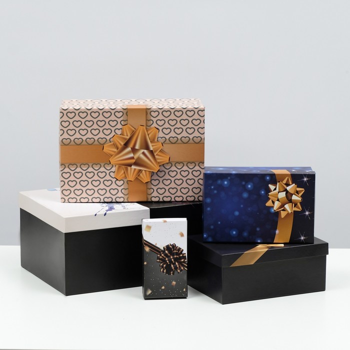 Набор коробок 5 в 1 "Подарочек", 30,5 х 20 х 13 - 12 х 6,5 х 4 см - Фото 1