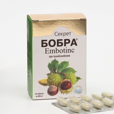 Секрет бобра Embotinc, 30 таблеток по 800 мг