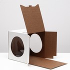 Кондитерская упаковка "Овал", 2 окна, белая, 24 х 24 х 26 см (комплект 5 шт) - фото 48945922