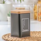 Банка для сыпучих «Lifestyle сахар», 9×9×15 см, жесть, чёрная - Фото 1