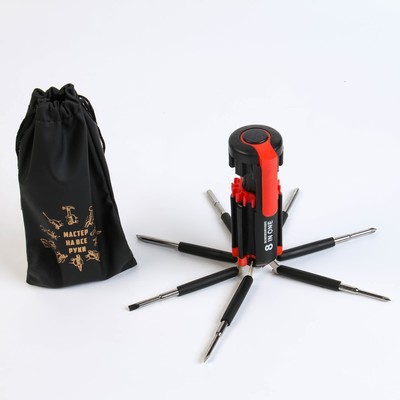 Фонарь-мультитул многофункциональный «Мастер на все руки», 6 LED, 7 отвёрток, 4×10 см