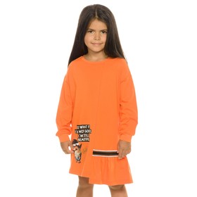 Платье для девочек, рост 98 см, цвет оранжевый