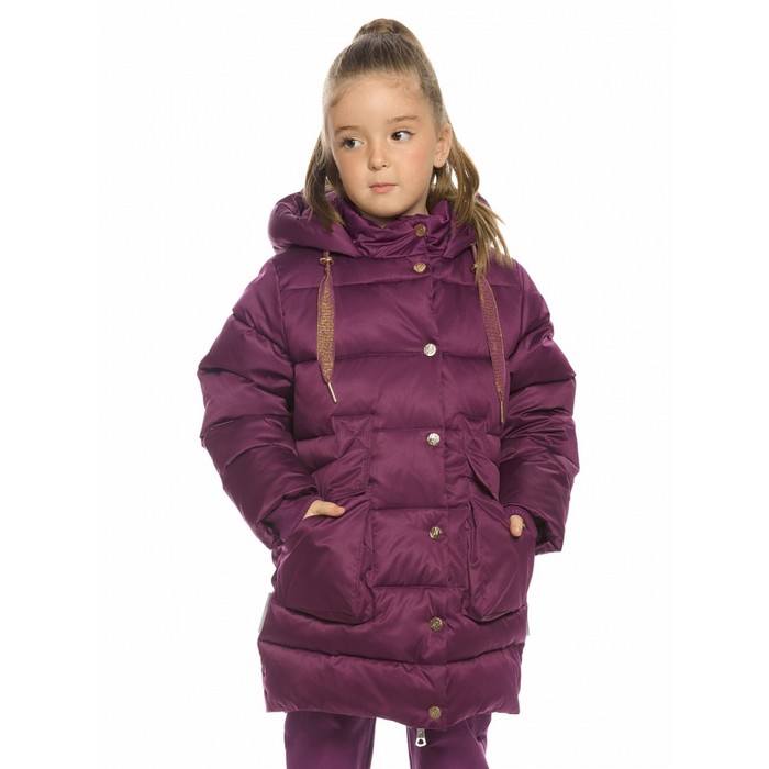 Пальто для девочек, рост 104 см, цвет лиловый