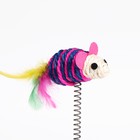 Дразнилка для кошек "Сизалевая мышь на сизалевой подставке", 19 х 23 см, микс цветов - фото 6550753