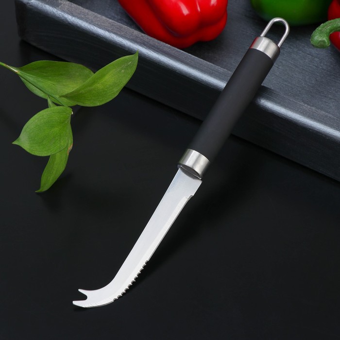 Нож для сыра Доляна Venus, нержавеющая сталь, цвет чёрный - фото 1907385175