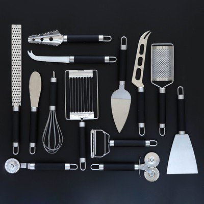 Нож для масла Доляна Venus, 25 см, лезвие 8.9 см, нержавеющая сталь, чёрный