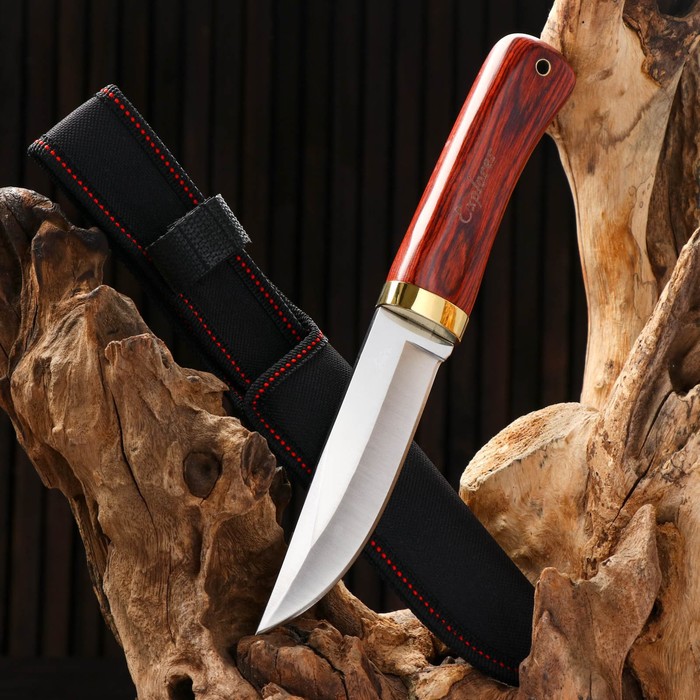 Нож охотничий &quot;Алвар&quot; 24,5см, клинок 130мм/3мм, коричневый