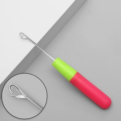Крючок для мастера, 16 см, цвет розовый/зелёный
