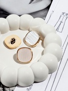 Набор пластиковых пуговиц на ножке, d=23 мм, 5 шт., цвет белый - Фото 2