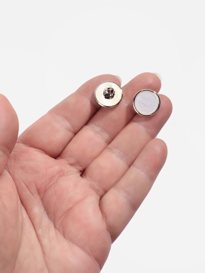 Пуговицы на ножке, пластиковые, d=15 мм, набор 10 шт., белые