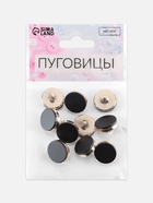 Пуговицы на ножке, пластиковые, d=15 мм, набор 10 шт., матовые, чёрные - Фото 4